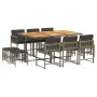 Garten-Essgruppe 11-teilig mit grauen Polstern aus synthetischem Rattan von , Gartensets - Ref: Foro24-3211514, Preis: 570,33...