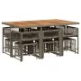 Garten-Essgruppe 11-teilig mit grauen Polstern aus synthetischem Rattan von , Gartensets - Ref: Foro24-3211514, Preis: 570,33...