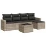 Garden sofa set 6 pieces and gray synthetic rattan cushions by , Garden sets - Ref: Foro24-3218892, Price: 375,17 €, Discount: %