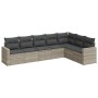 7-piece garden sofa set with light gray PE rattan cushions by , Garden sets - Ref: Foro24-3219042, Price: 485,20 €, Discount: %