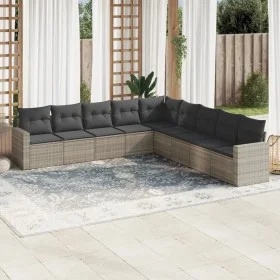 Garden furniture set 9 pieces and light gray synthetic rattan cushions by , Garden sets - Ref: Foro24-3219082, Price: 605,36 ...