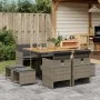 Garden dining set 9 pieces and gray synthetic rattan cushions by , Garden sets - Ref: Foro24-3210602, Price: 473,29 €, Discou...