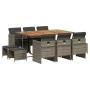 11-piece garden dining set with gray synthetic rattan cushions by , Garden sets - Ref: Foro24-3210614, Price: 657,32 €, Disco...