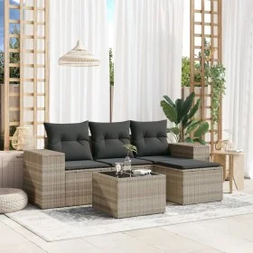 Garden sofa set and cushions 5 pieces light gray synthetic rattan by , Garden sets - Ref: Foro24-3254819, Price: 349,57 €, Di...