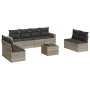 Set muebles jardín 9 pzas y cojines ratán sintético gris claro de , Conjuntos de jardín - Ref: Foro24-3218852, Precio: 562,90...