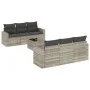 7-piece garden sofa set with light gray PE rattan cushions by , Garden sets - Ref: Foro24-3218702, Price: 478,07 €, Discount: %