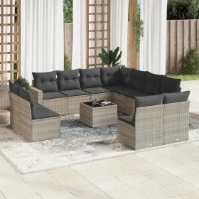 Garden sofa set 12 pieces and gray synthetic rattan cushions by , Garden sets - Ref: Foro24-3219132, Price: 781,25 €, Discoun...