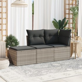 Set de sofá de jardín 3 pzas y cojines ratán sintético gris de , Conjuntos de jardín - Ref: Foro24-3217472, Precio: 190,38 €,...
