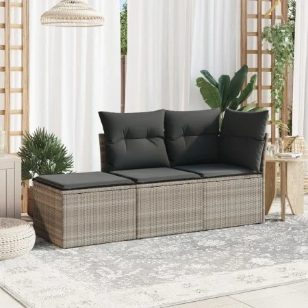 3-piece garden sofa set with gray synthetic rattan cushions by , Garden sets - Ref: Foro24-3217472, Price: 198,15 €, Discount: %