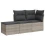 Set de sofá de jardín 3 pzas y cojines ratán sintético gris de , Conjuntos de jardín - Ref: Foro24-3217472, Precio: 187,03 €