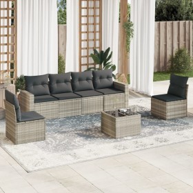 Gartensofagarnitur 7-teilig mit Polstern, helles graues PE-Rattan von , Gartensets - Ref: Foro24-3218812, Preis: 445,39 €, Ra...