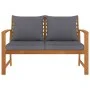 Banco de jardín 120 cm cojines gris oscuro madera acacia maciza von vidaXL, Gartenbänke - Ref: Foro24-311830, Preis: 186,73 €...