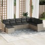 Garden sofa set 8 pieces and gray synthetic rattan cushions by , Garden sets - Ref: Foro24-3219352, Price: 532,63 €, Discount: %
