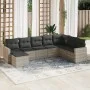 Garden sofa set 8 pieces and gray synthetic rattan cushions by , Garden sets - Ref: Foro24-3219352, Price: 542,38 €, Discount: %