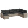 Garden sofa set 8 pieces and gray synthetic rattan cushions by , Garden sets - Ref: Foro24-3219352, Price: 532,63 €, Discount: %