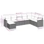 Garden sofa set 8 pieces and gray synthetic rattan cushions by , Garden sets - Ref: Foro24-3219352, Price: 542,38 €, Discount: %