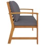 Banco de jardín 120 cm cojines gris oscuro madera acacia maciza by vidaXL, garden benches - Ref: Foro24-311830, Price: 191,39...