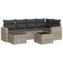 7-piece garden sofa set with light gray PE rattan cushions by , Garden sets - Ref: Foro24-3219262, Price: 431,78 €, Discount: %