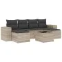 7-piece garden sofa set with light gray PE rattan cushions by , Garden sets - Ref: Foro24-3255269, Price: 457,79 €, Discount: %