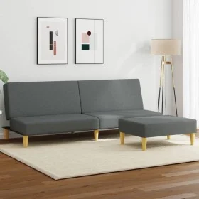 Sofa bed for 2 people and dark gray velvet pillows and stool by , Sofas - Ref: Foro24-3216216, Price: 354,28 €, Discount: %
