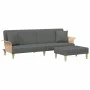 Sofá cama 2 plazas y almohadas taburete terciopelo gris oscuro de , Sofás - Ref: Foro24-3216216, Precio: 354,98 €, Descuento: %