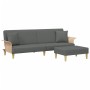 Sofá cama 2 plazas y almohadas taburete terciopelo gris oscuro de , Sofás - Ref: Foro24-3216216, Precio: 347,85 €, Descuento: %