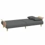 Sofá cama 2 plazas y almohadas taburete terciopelo gris oscuro de , Sofás - Ref: Foro24-3216216, Precio: 354,98 €, Descuento: %