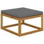 Reposapiés con cojín gris oscuro madera maciza de acacia von vidaXL, Modulare Sofas für den Außenbereich - Ref: Foro24-311864...