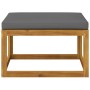Reposapiés con cojín gris oscuro madera maciza de acacia von vidaXL, Modulare Sofas für den Außenbereich - Ref: Foro24-311864...