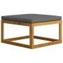 Reposapiés con cojín gris oscuro madera maciza de acacia von vidaXL, Modulare Sofas für den Außenbereich - Ref: Foro24-311864...