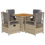 5-piece garden dining set with beige synthetic rattan cushions by , Garden sets - Ref: Foro24-3262917, Price: 511,59 €, Disco...