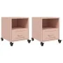 Nachttische, 2 Stück, rosa Stahl, 36x39x43,5 cm. von , Nachttische - Ref: Foro24-846707, Preis: 80,49 €, Rabatt: %