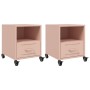 Nachttische, 2 Stück, rosa Stahl, 36x39x43,5 cm. von , Nachttische - Ref: Foro24-846707, Preis: 81,28 €, Rabatt: %