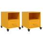 Mesitas de noche 2 uds acero amarillo mostaza 36x39x43,5 cm de , Mesitas de noche - Ref: Foro24-846711, Precio: 81,22 €, Desc...