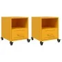Mesitas de noche 2 uds acero amarillo mostaza 36x39x43,5 cm by , Nightstands - Ref: Foro24-846711, Price: 80,49 €, Discount: %