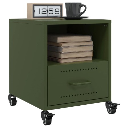 Mesitas de noche 2 unidades acero verde oliva 36x39x43,5 cm by , Nightstands - Ref: Foro24-846713, Price: 81,28 €, Discount: %