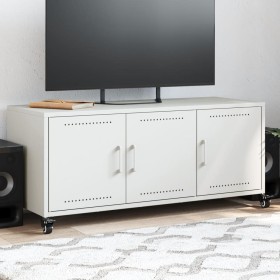 TV-Möbel aus kaltgewalztem Stahl in Weiß 100,5x39x43,5 cm von , TV-Möbel - Ref: Foro24-846649, Preis: 96,73 €, Rabatt: %