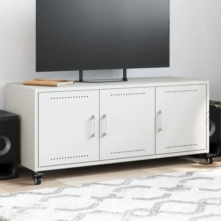 TV-Möbel aus kaltgewalztem Stahl in Weiß 100,5x39x43,5 cm von , TV-Möbel - Ref: Foro24-846649, Preis: 99,69 €, Rabatt: %