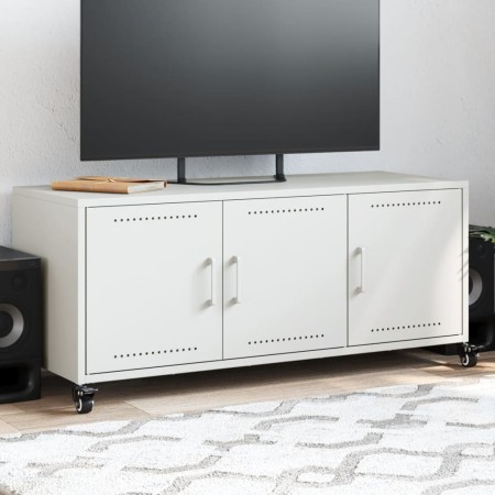 TV-Möbel aus kaltgewalztem Stahl in Weiß 100,5x39x43,5 cm von , TV-Möbel - Ref: Foro24-846649, Preis: 97,19 €, Rabatt: %