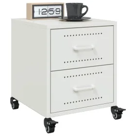 Nachttische, 2 Stück, weißer Stahl, 36x39x43,5 cm. von , Nachttische - Ref: Foro24-846637, Preis: 98,19 €, Rabatt: %
