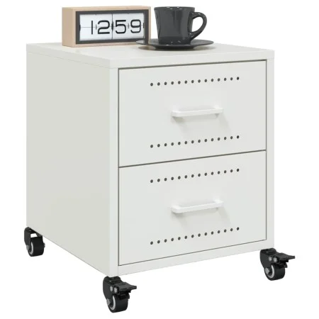 Mesitas de noche 2 unidades acero blanco 36x39x43,5 cm de , Mesitas de noche - Ref: Foro24-846637, Precio: 98,19 €, Descuento: %