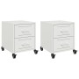 Mesitas de noche 2 unidades acero blanco 36x39x43,5 cm by , Nightstands - Ref: Foro24-846637, Price: 99,14 €, Discount: %