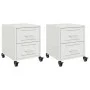 Mesitas de noche 2 unidades acero blanco 36x39x43,5 cm de , Mesitas de noche - Ref: Foro24-846637, Precio: 98,19 €, Descuento: %
