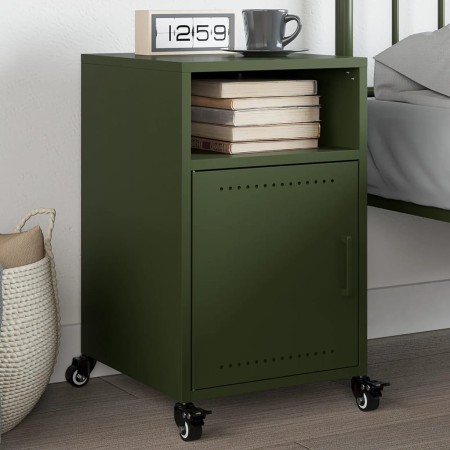 Nachttisch aus olivgrünem Stahl, 36x39x59 cm. von , Nachttische - Ref: Foro24-846724, Preis: 65,23 €, Rabatt: %