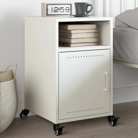 Nachttisch aus weißem Stahl 36x39x59 cm von , Nachttische - Ref: Foro24-846726, Preis: 46,67 €, Rabatt: %