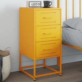 Mesita de noche acero amarillo mostaza 36x39x78 cm by , Nightstands - Ref: Foro24-846584, Price: 76,99 €, Discount: %