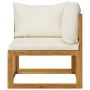 Corner sectional sofa and cream white cushion acacia wood by vidaXL, Modular outdoor sofas - Ref: Foro24-311861, Price: 122,5...