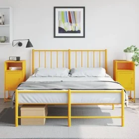 Mesitas de noche 2 uds acero amarillo mostaza 36x39x78 cm by , Nightstands - Ref: Foro24-846573, Price: 84,06 €, Discount: %