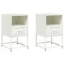 Mesitas de noche 2 unidades acero blanco 36x39x60,5 cm de , Mesitas de noche - Ref: Foro24-846565, Precio: 80,39 €, Descuento: %