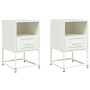 Nachttische, 2 Stück, weißer Stahl, 36x39x60,5 cm. von , Nachttische - Ref: Foro24-846565, Preis: 81,19 €, Rabatt: %